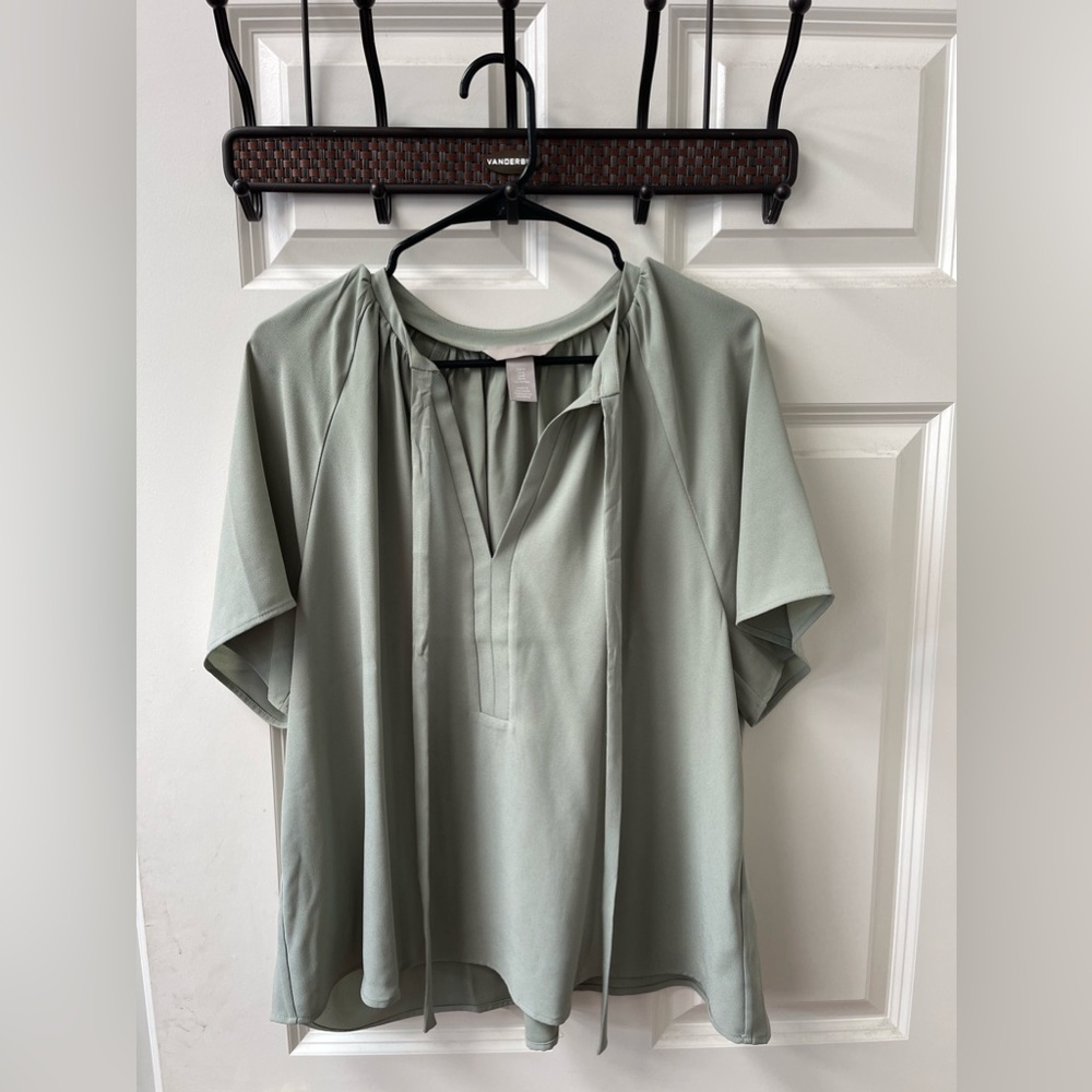 H&M Tie Neck Chiffon Blouse